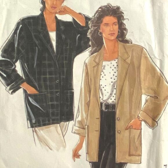Simplicity 9827 Pattern Jacket Miss 10-20 Vintage Slim Layer Long Unlined - Picture 1 of 7
